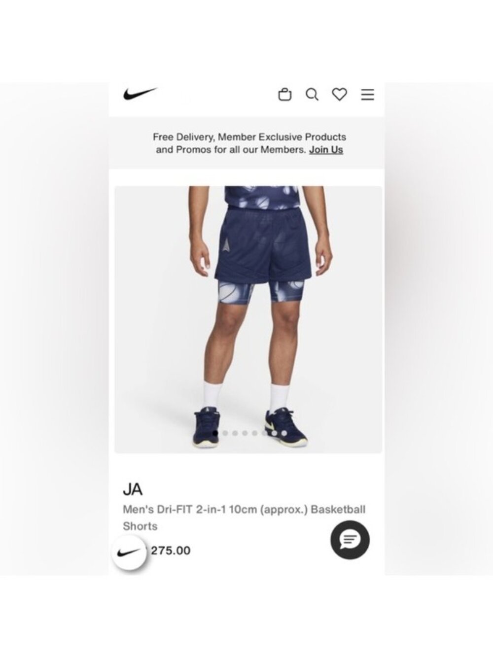Nike Men's Navy Layered Basketball Shorts with Compression Liner